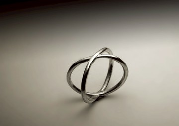 雙線條十字戒指