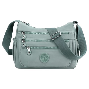 馳豹 5隔層大容量防潑水輕量尼龍斜背包 單肩包 7173  29 x 21 x 13cm  水綠色  1個