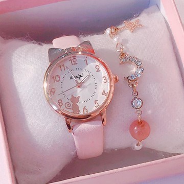 馬卡龍手表女學生小清新可愛少女ins風簡約時尚百搭櫻花粉學院風