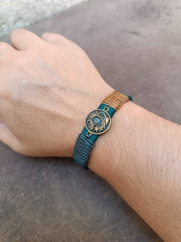 飛龍皮革手鍊 黃銅吊墜職人手作飾品