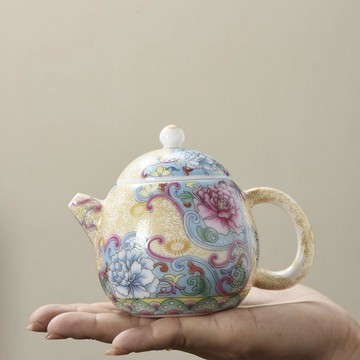 【茶品名】🍵茶壺 西施壺  泡茶壺岑白琺琅彩龍蛋壺清新泡茶功夫茶具手把單個