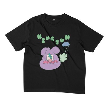 憂鬱的外星狗 - 寬版落肩 - 黑色