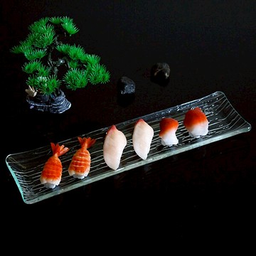 亞克力長方刺身盤仿玻璃糕點盤點心水果盤日韓料理自助餐具壽司盤