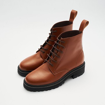 Gullar 六孔馬丁女鞋-素食皮鞋(深黃咖啡色)