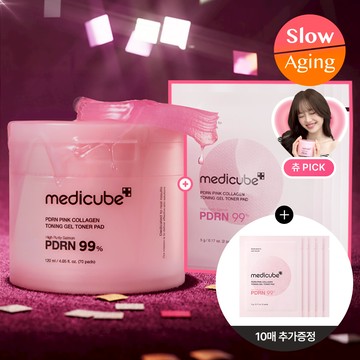 medicube PDRN Pink Collagen Toning Gel Toner Pad 70P Set (+10P)