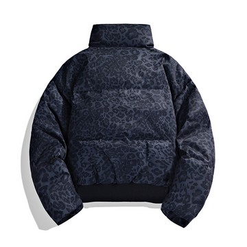 【HOT 本舖】男装美式復古短款棉服男款冬季豹紋美拉德穿搭立領外套潮牌高級感cleanfit加厚麵包服女情侶款跨