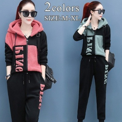 上下セット 可愛い もこもこ ジャージ スウェット パンツ スポーツウェア お洒落 トップス ボトムス レディース 通販 Lineポイント最大get Lineショッピング