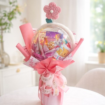 【依織IORI Boutique Florist 】【畢業典禮精選 】糖心波波球進口零食花束-粉 熱銷款 全台配送!!!