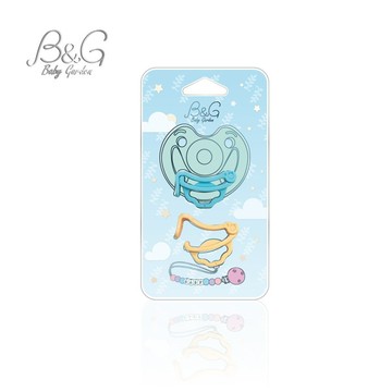 PHILIPS B&G香草奶嘴萬用扣夾｜銜接奶嘴鍊｜奶嘴娃娃(藍+黃) 2入組
