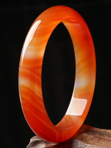 親寶水晶珍藏級天然本色胭脂瑪瑙手鐲女款 高瓷細膩 老顧客福利款