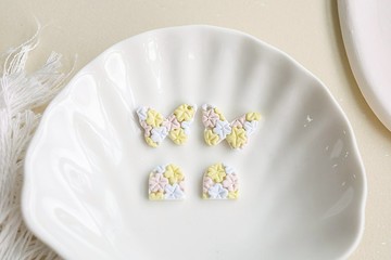 【手工軟陶】彩色小花 耳釘耳夾