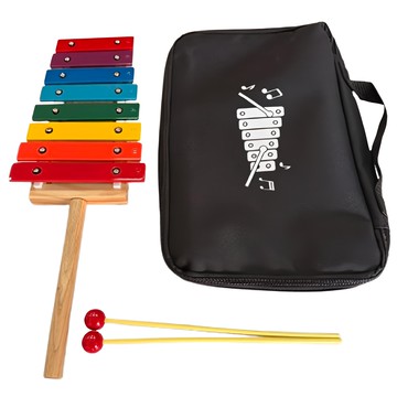 KingRosa 8音彩色行進鐵琴 附琴袋 + 琴鎚 台灣製 兒童音樂啟蒙玩具  Z-003  39 x 17 x 6cm  1個