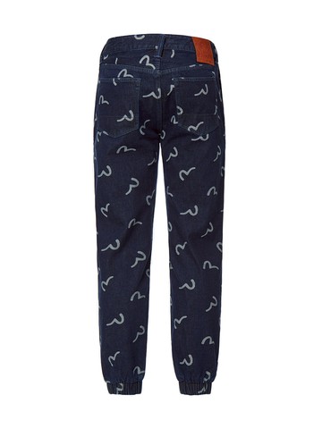 Allover Seagull Jacquard Denim Jogger Pants