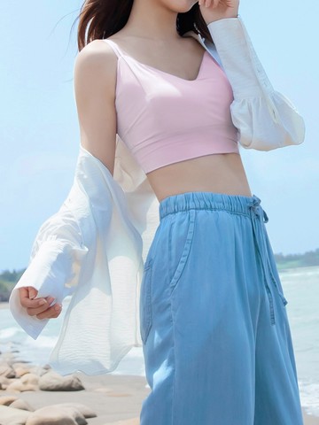 涼感．冰牛奶絲雙肩帶BRA TOP