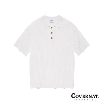 [COVERNAT] 情侶款親膚高彈力寬鬆時尚短袖針織衫（象牙白）[H8]