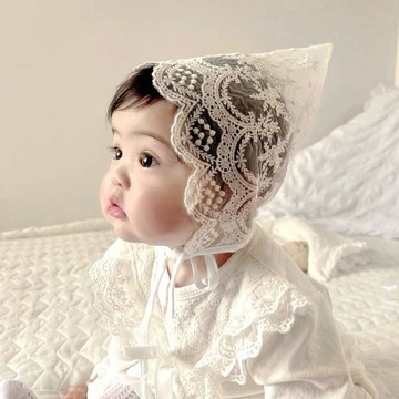 Cheese【全部現貨】唯美雕花蕾絲女寶寶帽子/新生兒帽子/嬰兒帽子/彌月禮/胎帽/女寶寶帽子