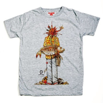 第一章釣魚短袖T卹男女柔軟舒適的棉混紡。