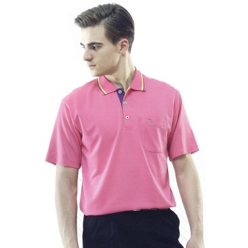 【Per GIBO】吸溼排汗男版短POLO衫(PT121901)桃紅