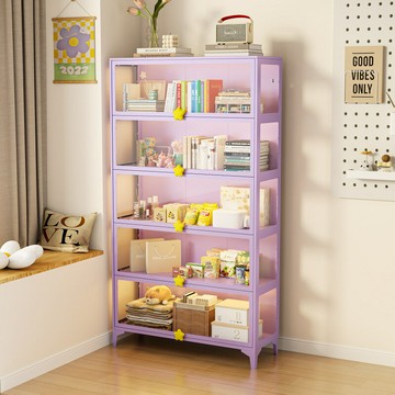 手辦展示櫃盲盒積木谷子收納櫃 痛櫃防塵鐵皮玻璃櫃書櫃家居陳列櫃qxm8231