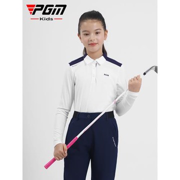 PGM兒童高爾夫服裝秋冬季女童長袖T恤 舒適親膚 運動面時尚百搭