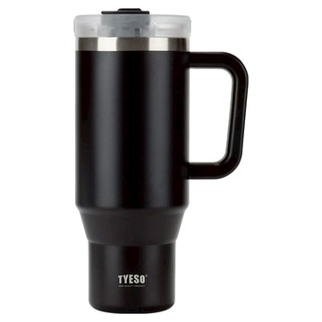 TYESO 泰碩 304不鏽鋼手提雙飲冰霸杯 TS-8866  900ml  1個  黑色