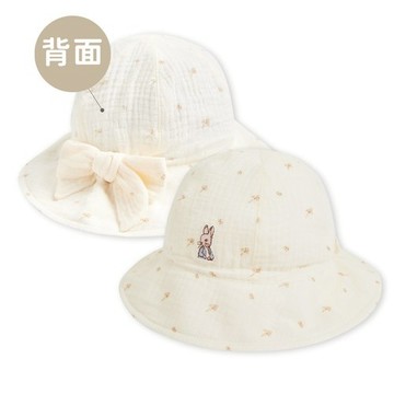 四季系列- 蝴蝶結純棉紗布遮陽帽