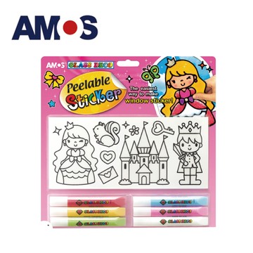 【AMOS 阿摩司】韓國原裝 玻璃貼DIY-粉紅城堡(台灣總代理公司貨)