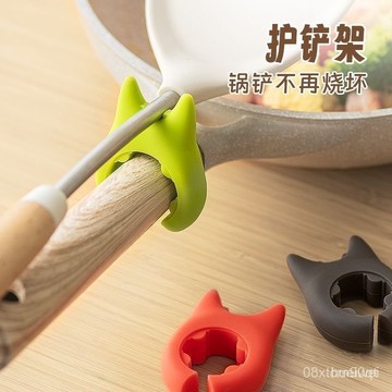 台灣24h🐑小惡魔鍋鏟架 廚房多功能鍋剷架 耐高溫防燙鍋鏟架 防燙鏟架 廚具架 防燙鍋鏟架 廚具碗具碗託 防溢出神器 5