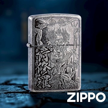 ZIPPO 阿修羅防風打火機 仿古銀色機身 雕刻技術 對於力量和控制的渴望 守護者 終身保修 ZA-6-J20