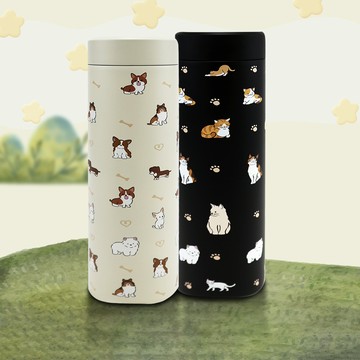 CLARE 316陶瓷全鋼保溫杯-500ml (神氣貓 / 福氣狗)