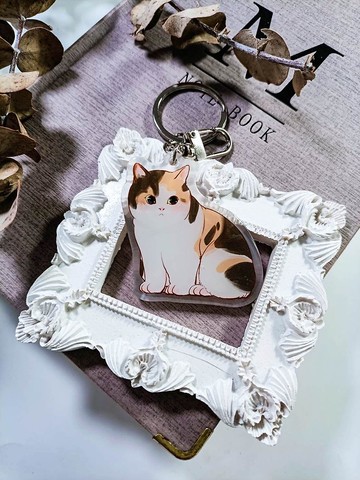 ME200_問號貓question mark cat /晶透吊飾