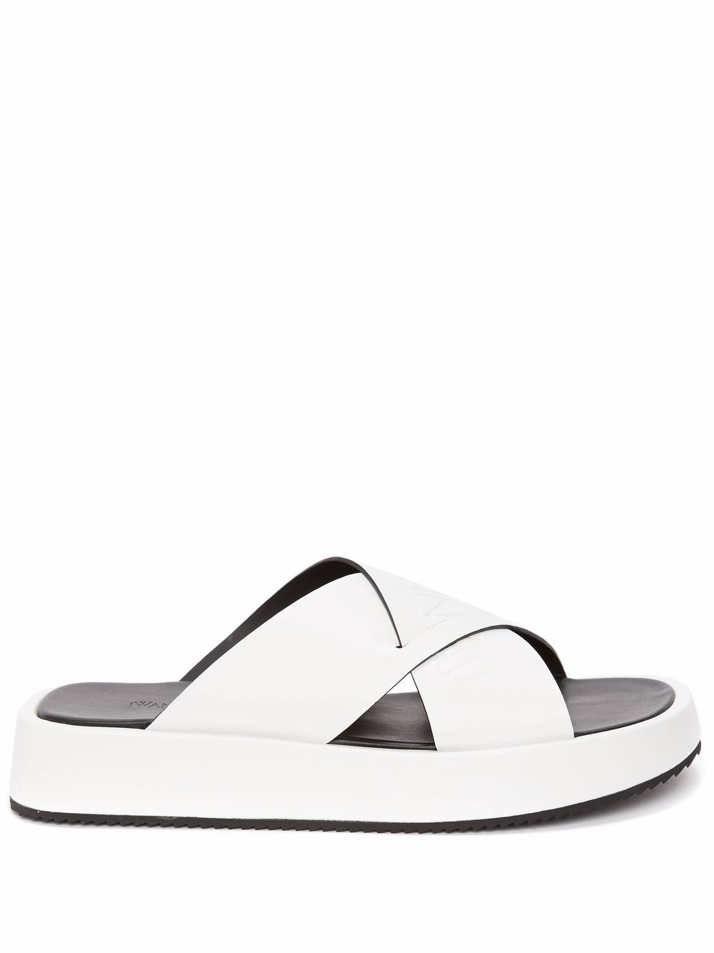 JW Anderson - WOMEN'S FLAT PLATFORM SANDAL - women - Calf Leather/Rubber/Sheepskin - 37 - White