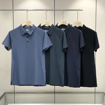 鳥家同款無縫壓膠夏季外貿男裝戶外速干透氣順滑商務短袖POLO衫潮