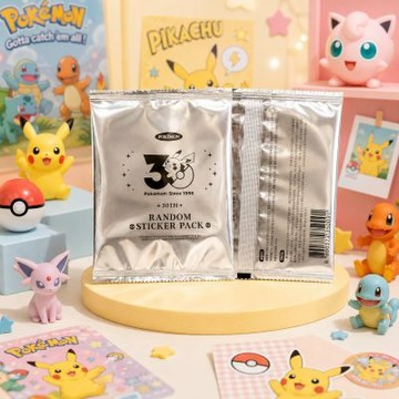 Pokemon 寶可夢韓國 30週年紀念貼紙 盲包 一包5入 隨機出貨 無法指定 POKEMON-30TH-SP