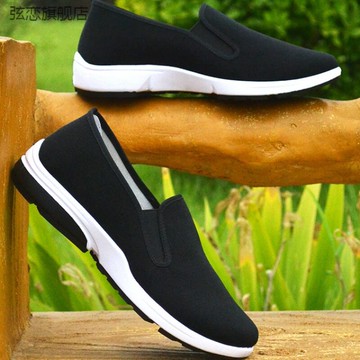 春季百搭新款老北京布鞋男款休閑鞋工作鞋厚底相巾男單鞋網店潮