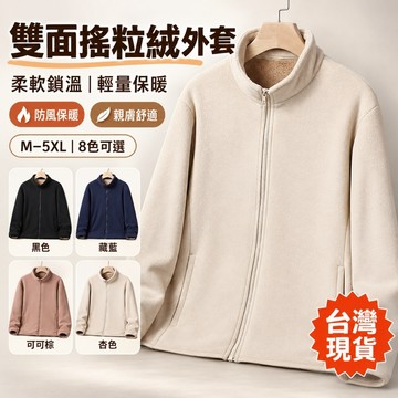 【台灣現貨｜M-5XL】雙面搖粒絨外套 男女款防風保暖 立領刷毛夾克