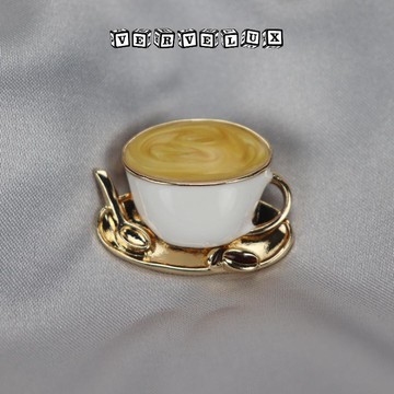 两件9.9折🔥臺灣出貨🔥可開發票✅熱賣復古胸針咖啡杯子餐具琺琅滴釉胸針別針徽章復古風