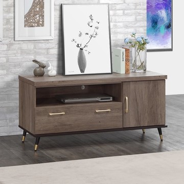 MUNA家居 凱爾灰橡色4尺電視櫃/長櫃 121X43X57cm