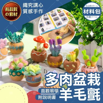 【織心手作】多肉盆栽羊毛氈 手作材料包 羊毛氈材料包 羊毛氈 手工藝 DIY 材料包 美勞 DIY 材料包 DIY植物