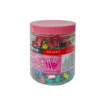 SDI 手牌 彩色 長尾夾 15mm 288支 /筒 0247T（糖果罐塑膠筒包裝）｜領券最高折$220