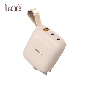 【Lisscode】 Mantou 65W氮化鎵PD充電器 | 2C+1A 小饅頭 三孔快充頭 LA-65-PK 夕陽粉