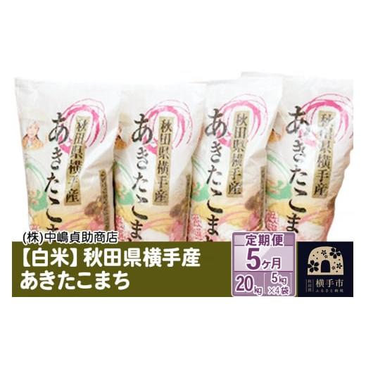 ふるさと納税 秋田県 横手市 《定期便5ヶ月》令和4年産 秋田県横手産あきたこまち 20kg(5kg×4袋)×5回 計100kg