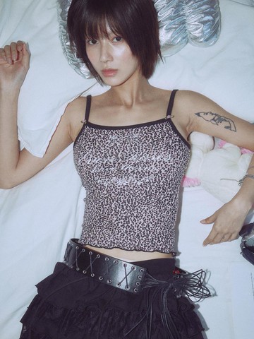 ANGEL ROSE LEOPARD SLEEVELESS TANK [PINK]