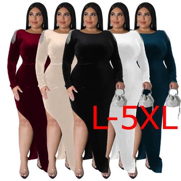 2024大碼連衣裙Autumn winter fat women plus size party dress