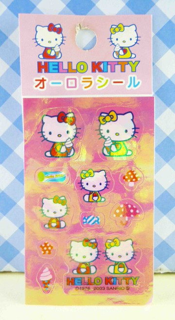 【震撼精品百貨】Hello Kitty 凱蒂貓 KITTY貼紙-香菇粉 震撼日式精品百貨