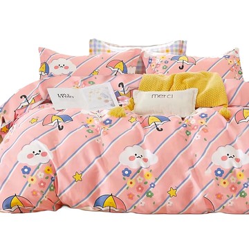 Annette 精梳純棉薄被套床包組 雙人 瑪麗雲 卡通圖案 親膚透氣 舒適好眠