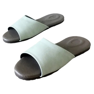 風格系列 渲色皮質室內拖鞋 聚氨乙烯鞋面/中底 橡膠鞋底  L(26.5cm)  綠色  1雙