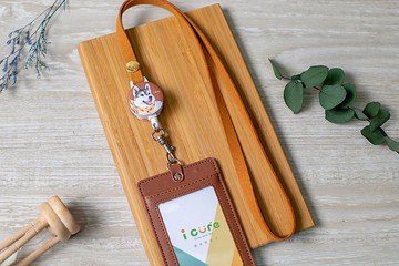 i好戴 伸縮證件套組 -手繪風系列 / 哈士奇_ADH22