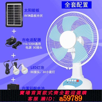 【台灣公司 可打統編】太陽能電風扇充電式110V電風扇家用戶外露營超長續航充電落地扇