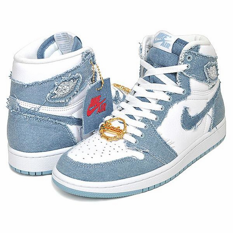 NIKE WMNS AIR JORDAN 1 RETRO HIGH OG denim/white-worn blue
